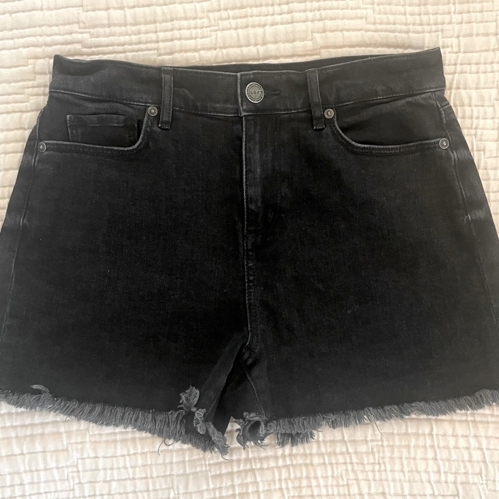 Loft black denim shorts Sz 4